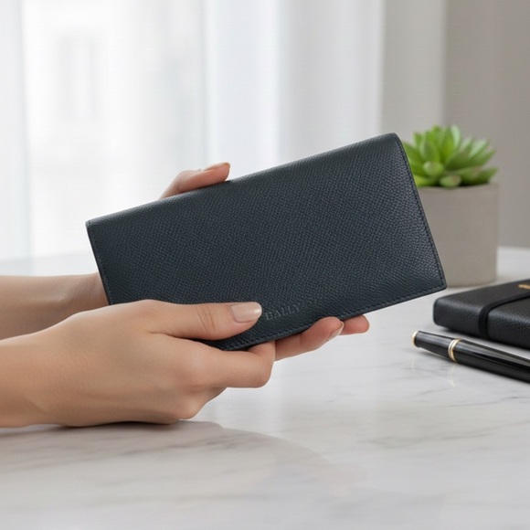 Bally Switzerland Black Leather Long Continental Wallet Baliro - Picture 3 of 10